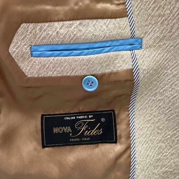 J. Crew Alfie Blazer with Contrast Collar Italian Cotton Wool Tan Size 6 - Picture 5 of 11